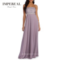 Lace Bodycon Chiffon Beaded Sequined Women Model Prom Bridesmaid Dress Purple